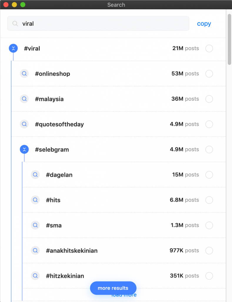 Fitur Similar Hashtags Virol 2.0